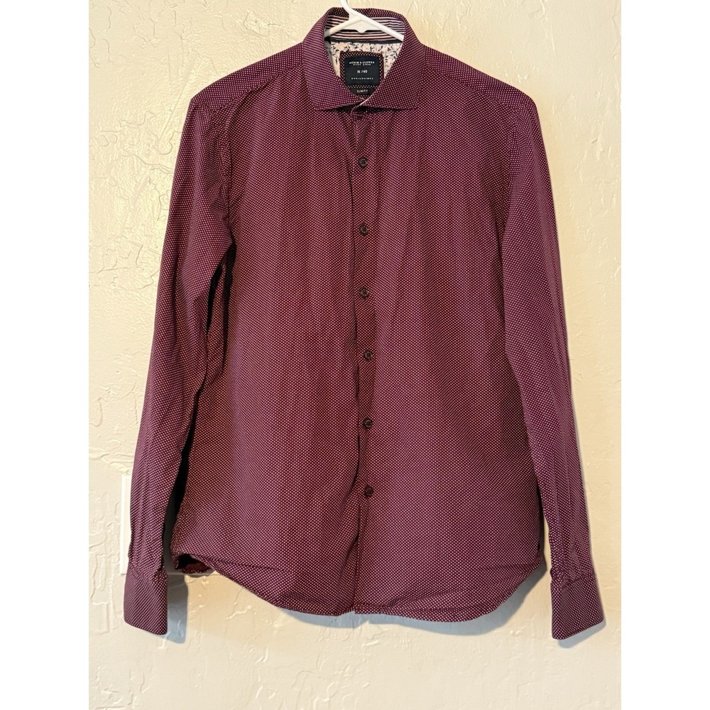 Denim & Flower Ricky Singh Men's Medium Long Sleeve Burgundy Button Down Shirt